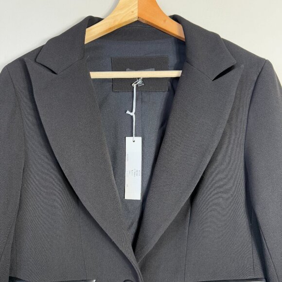 NWT Drew Midas Faux Leather Elbow Patch Blazer Jacket Women's Small Black Career - Picture 5 of 12